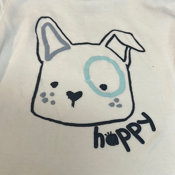 Ellen Degeneres NWOT Cream and Blue Pajama Set with Rabbit Graphic - Picture 4 of 7